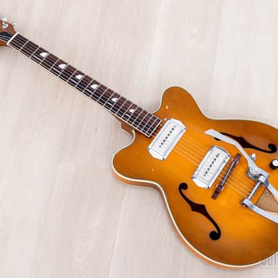1960s Kay Jazz II Vintage Hollowbody Electric Guitar Sunburst w/ Kleenex Box, Case image 12
