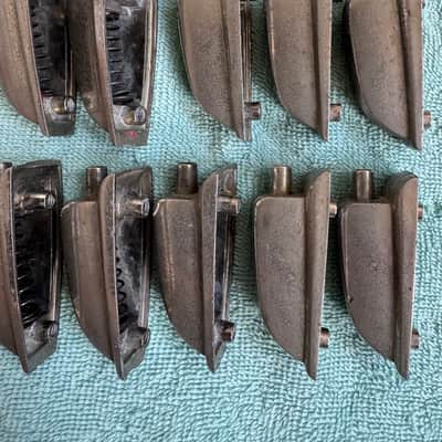 Ludwig Lot of 10 Vintage Large Classic Bass Drum Lugs item # 2243 50s - Nickel image 5