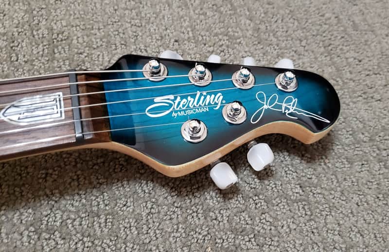 Ernie Ball Musicman Sterling JP100 Electric Guitar (Quilted Blue