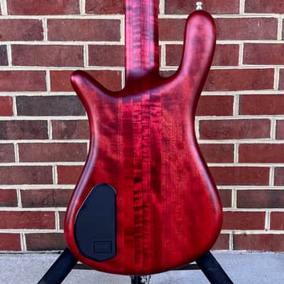 Warwick Pro Series Streamer Stage I 5-String, Burgundy Red Transparent Satin, Cherry Body, Flamed Maple Neck-Thru, Wenge Fretboard, MEC J/J Pickups, MEC 2-way Preamp, Gig Bag image 6