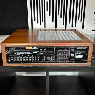 Yamaha CR-1020 Natural Sound Stereo Receiver 1970s - Silver with Wood Cabinet image 7