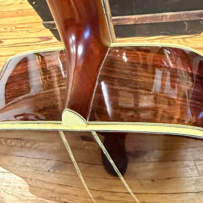 Yairi K.Yairi YW500P Sunburst Custom — Solid Spruce/Rosewood, Ebony Board, w/ Hard Cas 1977 - Burst Rosewood ( D- 35 ) Hand Signed by the Master image 8