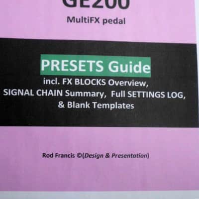 MOOER GE200 Presets Guide & Settings Log + TEMPLATES Hard Copy Full Color Manual image 6