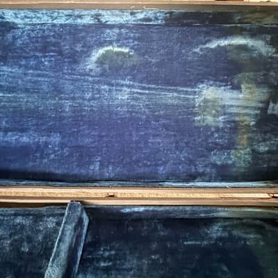 Vintage 1960’s Epiphone Newport Short Scale Bass Hardshell Case Gray Tolex Blue Interior CASE ONLY Extremely Rare image 7