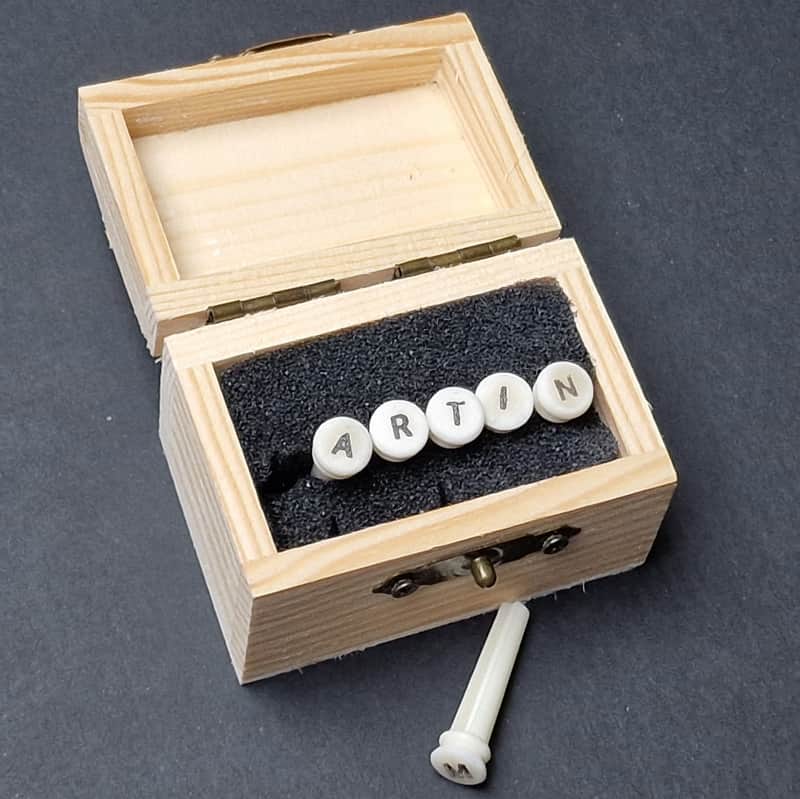 6 CHEVILLES guitare épingle OS opaque bovin Boite Bois 2 - MARTIN CUSTOM image 1
