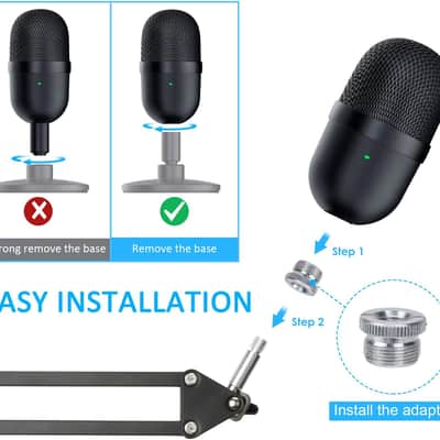 Mini Boom Arm with Pop Filter - Mic Stand with Foam Cover Windscreen Compatible with Mini Streaming Microphone image 2