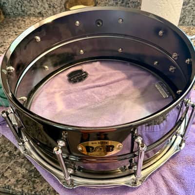 Pork Pie PP6514BB Big Black Brass 6.5x14" Snare Drum with Tube Lugs 2010s - Black Nickel Over Brass image 7