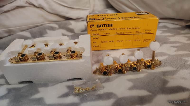 Gotoh Machine Heads / Tuners MF40 (M260FM) Gold F-style - Nickel/Gold image 1