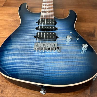 Suhr Modern Plus HSH Trans Whale Blue Burst Roasted Maple Pau Ferro Neck 87825 image 3