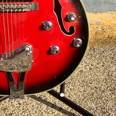 Ibanez Model 1910 1972 Red Sunburst Semi-Hollow Body Electric Guitar image 11