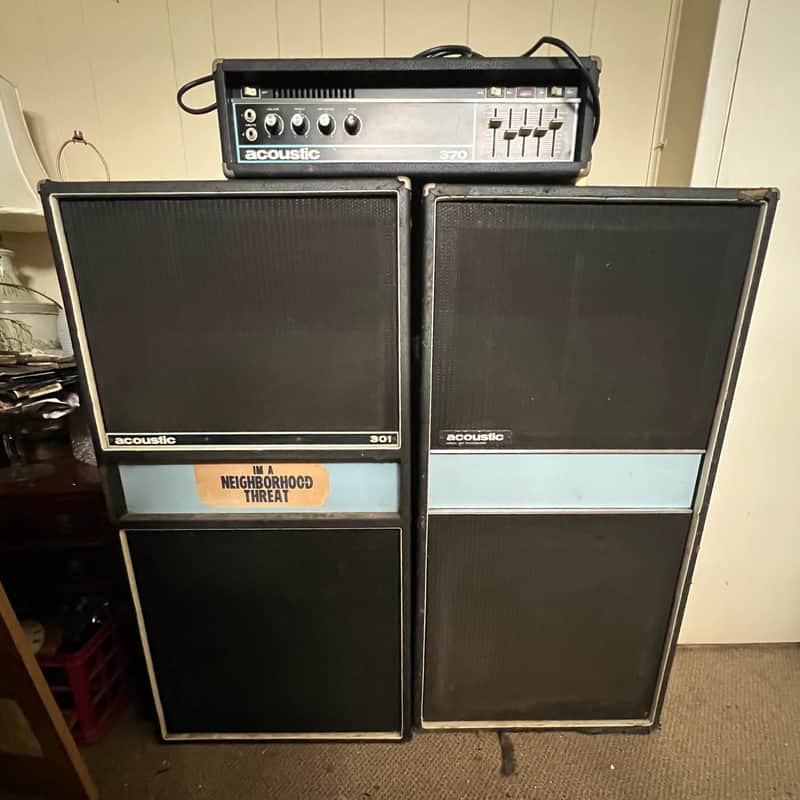 Vintage 1970s Acoustic Control Corp. Model 370 solid state Bass Amp Head & Model 301 Pair Of 1x18” Folded Horn Speaker Cabinets~LOUD~Known as “The Jaco Rig” image 1