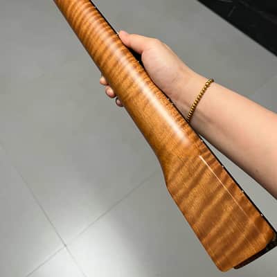 AAAAA Tele Ebony Fretboard Roasted flame Maple Electric Guitar Neck Radius 12inch Round stainless steel 22 frets hole 10mm Radius: 12 inches image 9