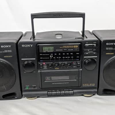 Vintage 90's Sony CFD-510 CD Radio Cassette Mega Bass Speaker Boombox w/ Detach Speakers image 12