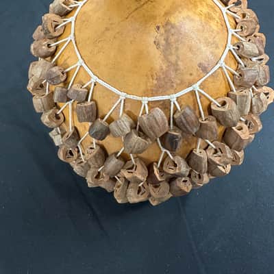 Cameroon African Shekere, Gourd Rattle, Handmade 11" x 8" - MINT image 6