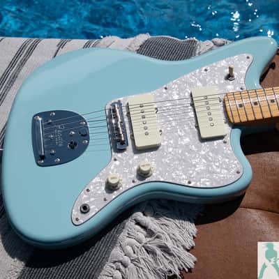 Fender FSR Hybrid II Limited Edition Jazzmaster with Maple Fingerboard - Daphne Blue - Pro Set Up w Perfect Frets/Action/Intonation image 1