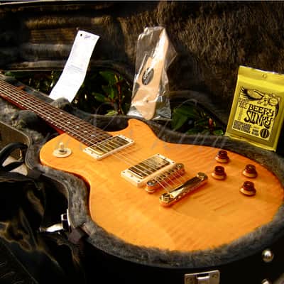 ULTRA RARE! * 2002 Gibson USA Les Paul Junior Special PLUS * Trans Amber TIGER FLAME ! * Standard image 21