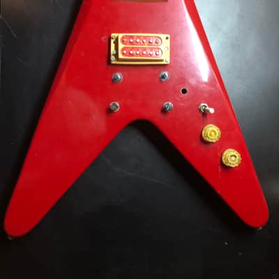 VINTAGE ANTARES FLYING V FOR PARTS & REPAIR 80s - RED image 2