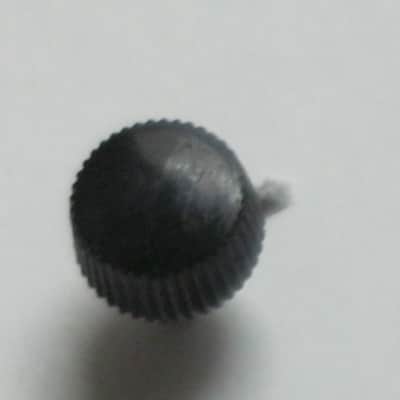 ONE used genuine Boss thumb screw (black hard plastic head) 1990s -2010s - HEAD: Black hard plastic- Top Side has light surface cloudiness, outer sides are ribbed - have some tiny nicks /  threaded shaft is silver color metal (but has discoloration) image 7