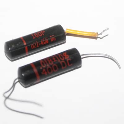 Vintage 1960's Gibson Black Beauty Sprague Capacitors .022 400 DC 160P & .018 400 DC Caps image 2