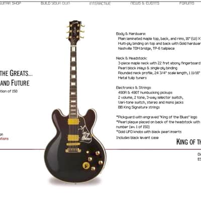 Gibson 'King of the Blues' Lucille Guitar 2006 Black image 11