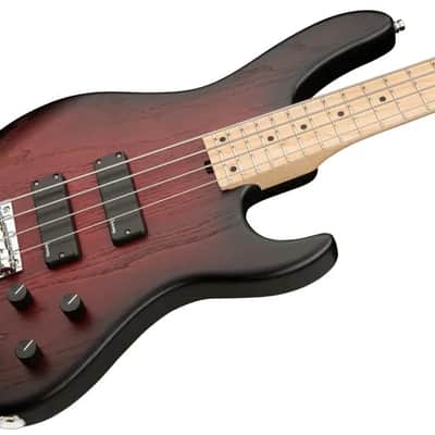 Sadowsky MetroLine 24-Fret Modern Bass-Swamp Ash Body-4 String-Burgundy Burst Transparent Satin image 1