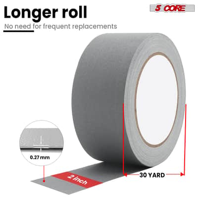5 Core Gaffers Tape 2" 30 Yards 4Pcs Professional Grey Pro Gaff Tape Non Reflective Water Resistant image 2