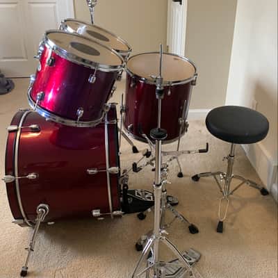 Pearl Forum 5-Piece Drum Set, Wine Res, Hardware Included image 6