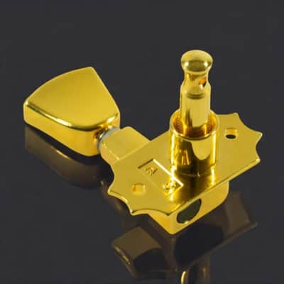 Kluson KRG-3-G 3+3 Revolution Tuners Ã¢â‚¬â€œ Gold, 19:1 Gear Ratio, 10mm Peg Hole, Metal Keystone Buttons image 2