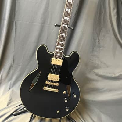 Epiphone Emily Wolfe Sheraton w/ PICKGUARD / Black Aged Gloss w/EpiLite Case Excellent image 2