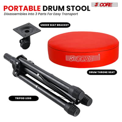 5 Core Drum Throne 3" Padded Seat Adjustable Drumming Chair for Practice and Performance image 12
