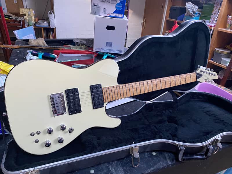 Carvin T-style custom shop 90's ? - White with Tortoise Binding image 1