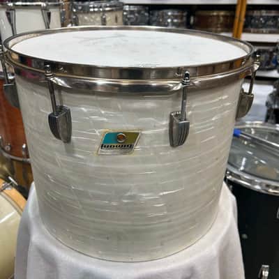 Ludwig 12" deep X 15" head Concert Tom (314-354) 70's - White Marine Pearl / Nickel Plated image 1