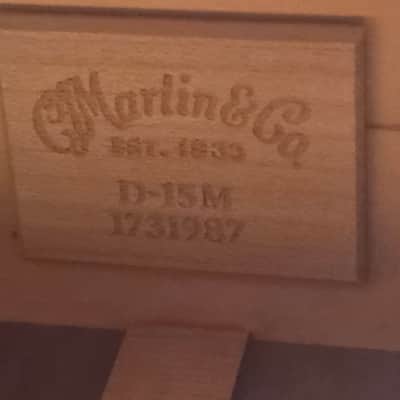 Martin D-15M Left-Handed Dreadnought Natural w/ OHSC image 8