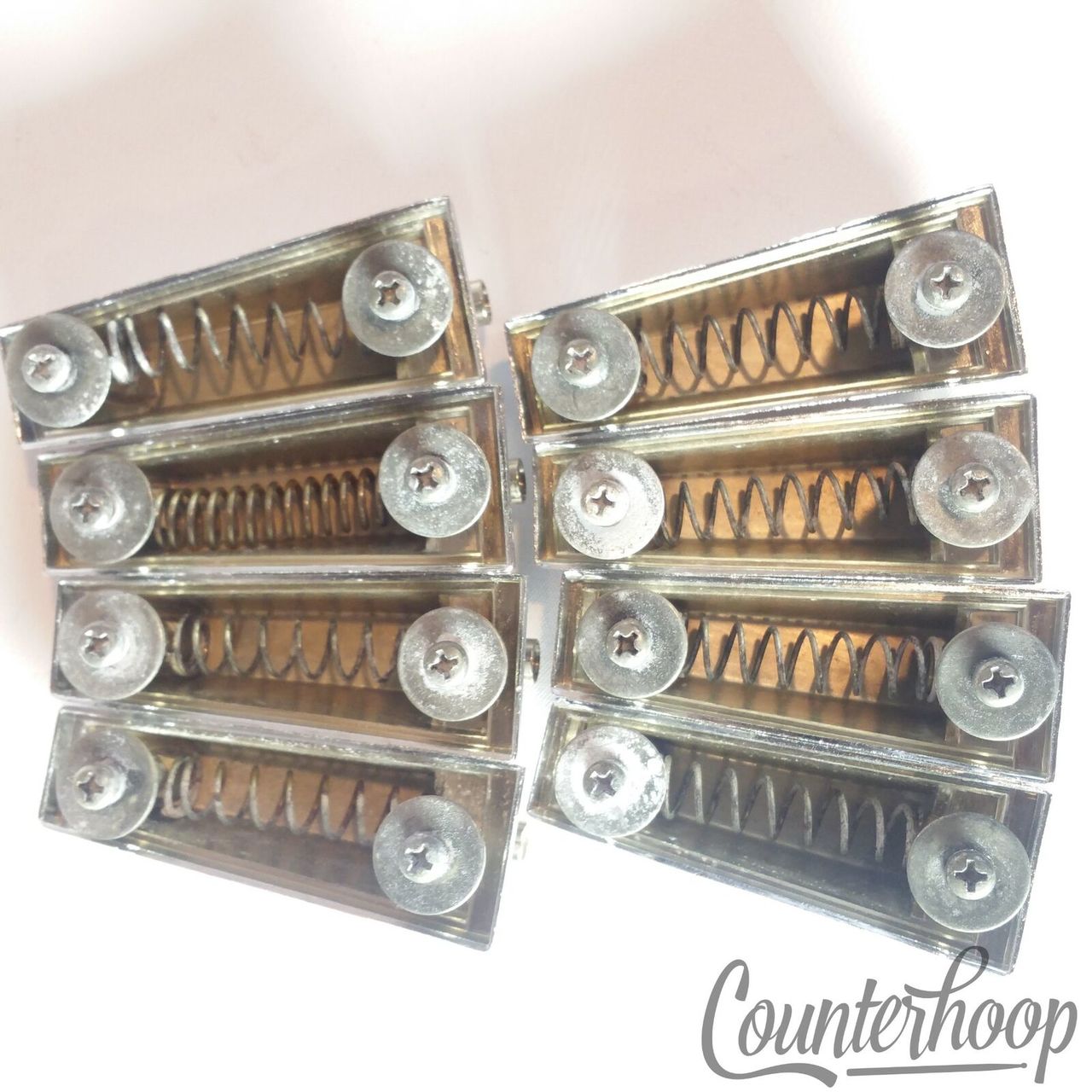 Gretsch 8x Blackhawk Tom/Floor/Bass Drum Lugs Set Chrome 90s Era 2"Single-Sided — main photograph