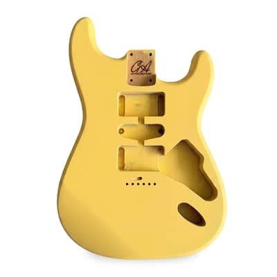 Stratocaster Compatible Guitar Body HSH Hardtail – Buttercream Nitro Satin – Top-Loading Clearance – 2-Piece American Alder