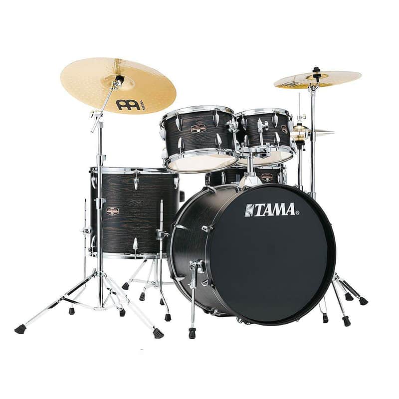 Tama Imperialstar 10/12/16/22/5x14 5pc. Drum Kit Black Oak Wrap w/Hardware & Cymbals image 1
