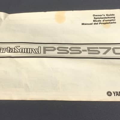 Yamaha Portasound PSS-570 Owner's Guide