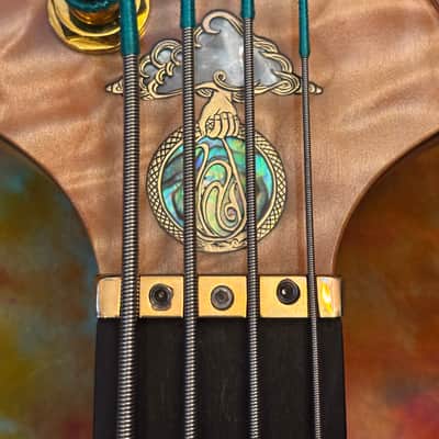 Alembic Dragon Wing Deluxe 5A Quilted Maple LED's 4 String Bass guitar 34" Scale image 3