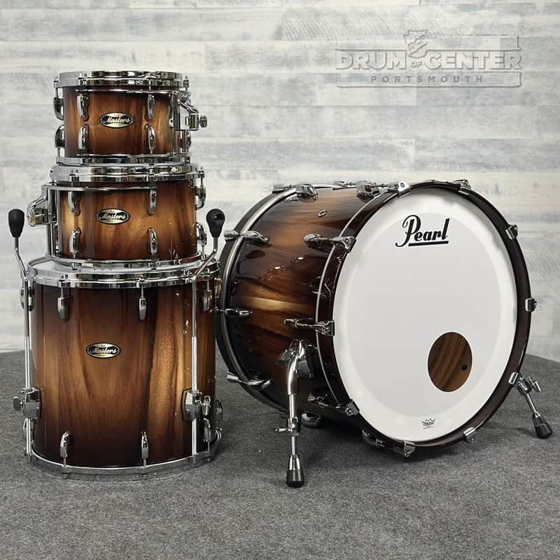 Pearl Masters Maple/Gum 4pc Drum Set Saman Natural Burst image 1