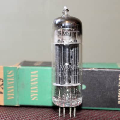 SYLVANIA 6X4 6202 SINGLE FULL WAVE RECTIFIER BLACK PLATE D GETTER NOS++ NIB MINTY VINTAGE 1951 image 1