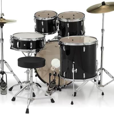 Pearl Roadshow Drum Set 5-Piece Complete Kit with Cymbals and Stands, Jet Black (RS525SC/C31) image 3