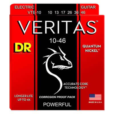 DR VTE-10 Veritas Nickel Electric Guitar Strings - Medium (10-46)