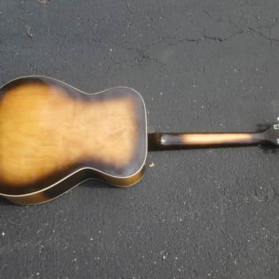 Vintage '60s Silvertone Model 653 Harmony Concert Size SPRUCE TOP Guitar ! DECENT NECK, REPLACED BRIDGE Good Potential! AS-IS image 4