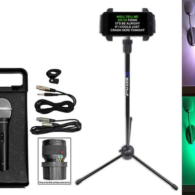 NYC Acoustics Bluetooth Karaoke Machine System wActive+TV LED's+Mic+Remote+Stand image 1