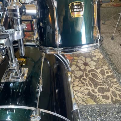 Yamaha Stage Custom Advantage 4-piece Shell Pack - GREEN/ Black Metallic image 3