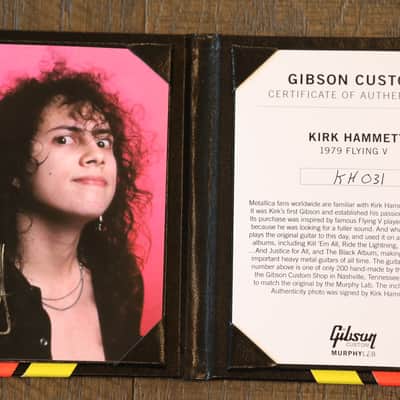 Unplayed! 2022 Gibson Custom Shop Kirk Hammett Signature 1979 Flying V Murphy Lab Aged Ebony + COA OHSC image 5