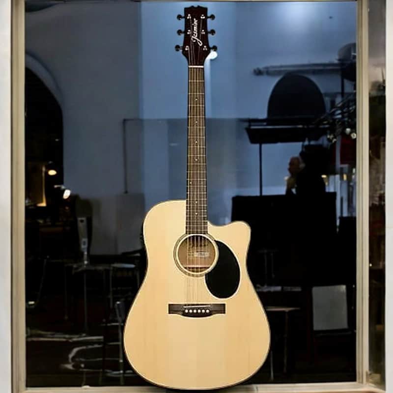 Jasmine JD39CE-NAT Dreadnought Acoustic Electric Guitar. Natural Finish w/ case, B-Stock image 1