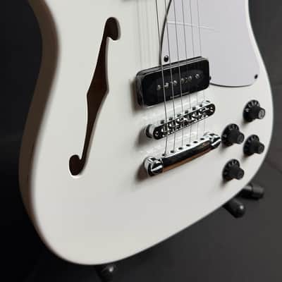 Fender Jim Adkins JA-90 Thinline Telecaster Electric Guitar Gloss White (507) image 6