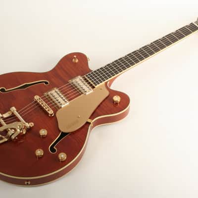 Gretsch Electromatic LTD Flame Okoume Broadkaster Double-Cut with Bigsby Rosewood Fingerboard Roundup Orange CYGC25030866 image 4