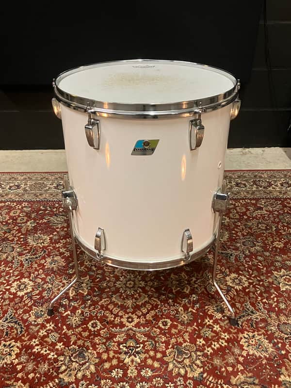 Vintage Ludwig 16x16 Floor Tom White Cortex 6-Ply Blue/Olive Badge USA 1970s/80s image 1